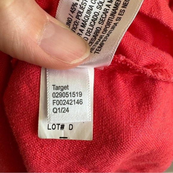 Isabel Maternity Women’s Large Linen Midi Puff Sleeve Dress Smocked Boho Pink - Picture 4 of 8